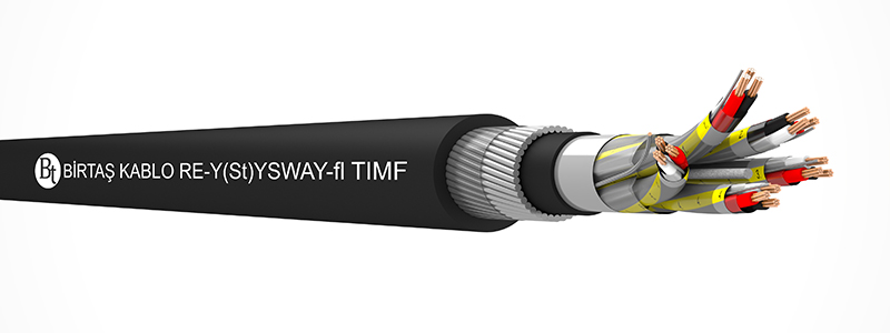 RE-Y(St)YSWAY-fl TIMF  70°C  /  300 V Cu/PVC/ISCR-OSCR/PVC/SWA/PVC